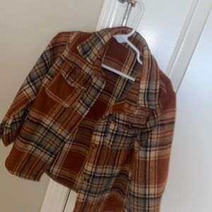Plaid Brown Long Sleeve Shirt